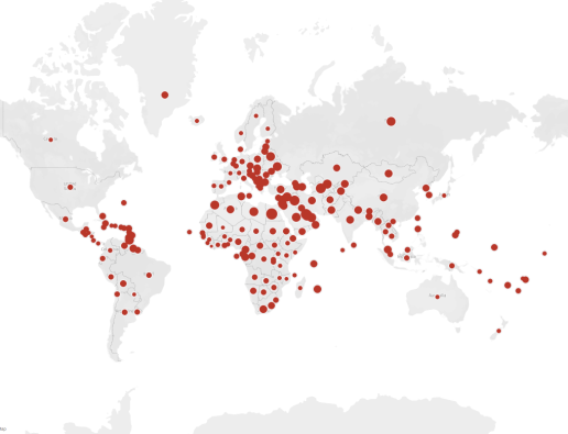 Choropleth Graph (Small to big sized circles variation)